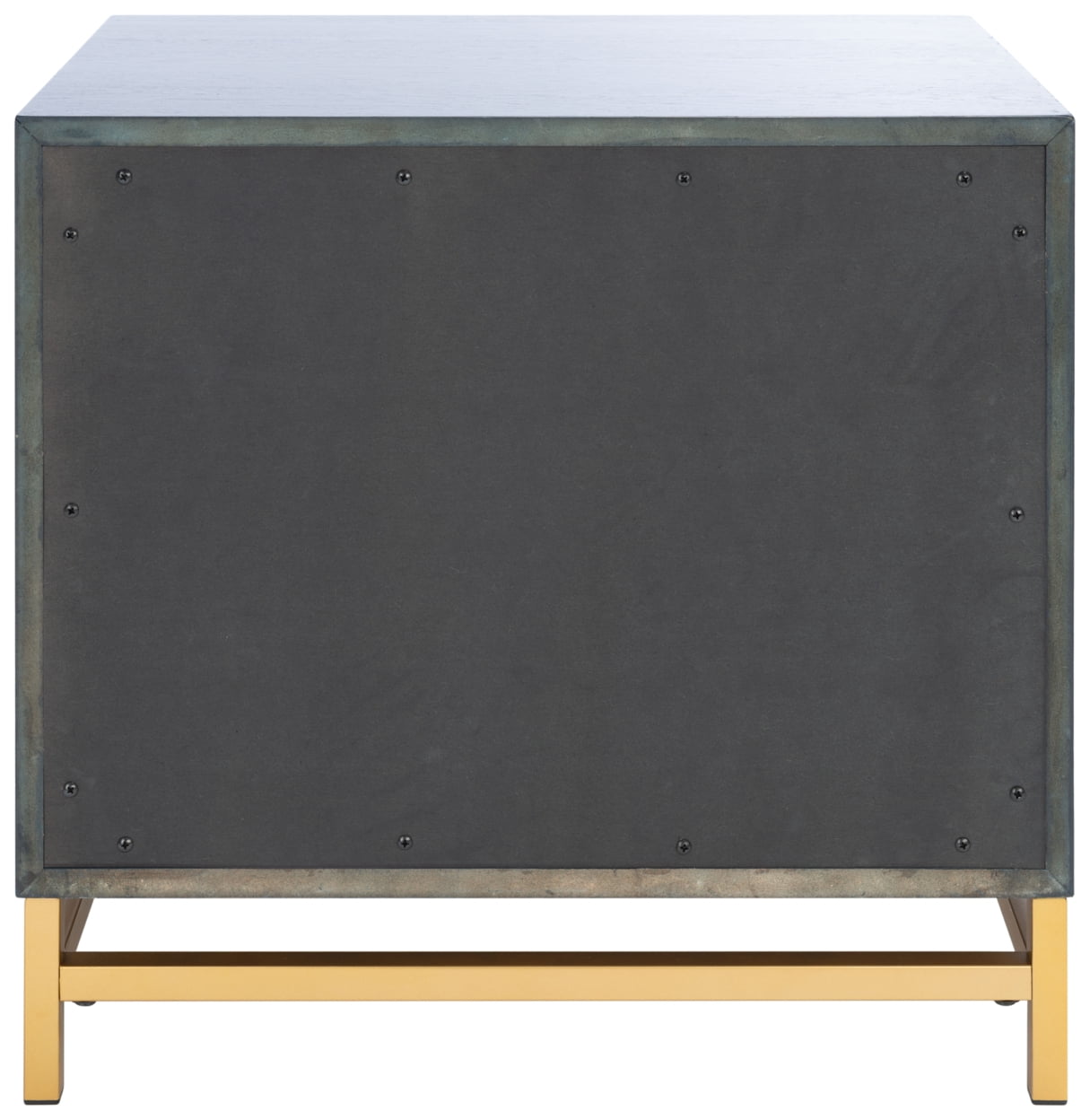 SAFAVIEH Fenno Glam 2 Drawer Nightstand, Dark Teal/Brass