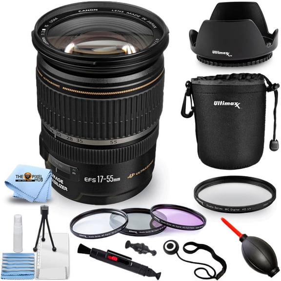 Canon EF-S 17-55mm f/2.8 IS USM Zoom Lens   Filter Kit   Lens Pouch Bundle