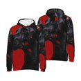 thumbnail image 6 of Bingfone Black Dog Red Background Men's Drawstring Hoodie Long Sleeve Pocket Sweatshirts-Medium, 6 of 6