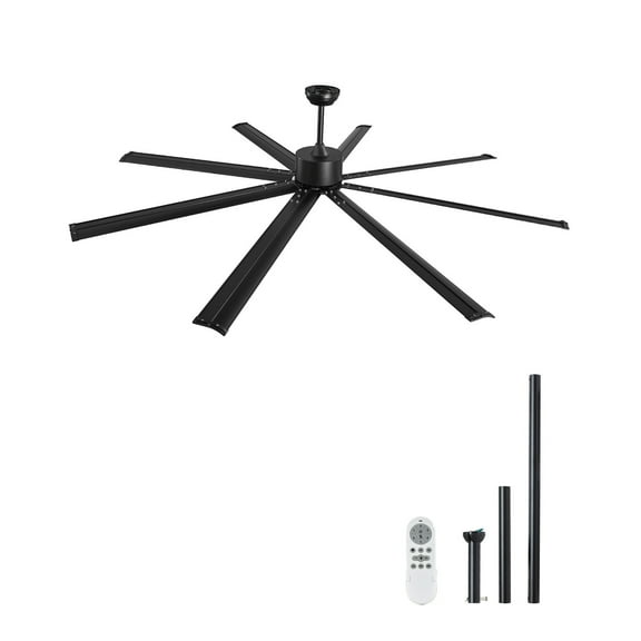 KFFKFF 72 Inch Light-Integrated Ceiling Fan, 6-Velocity Remote Operation, Adjustable 3-Hue Illumination, Bidirectional DC Engine, Contemporary Compact Flush Mount Fan for Indoor/Outdoor Spaces