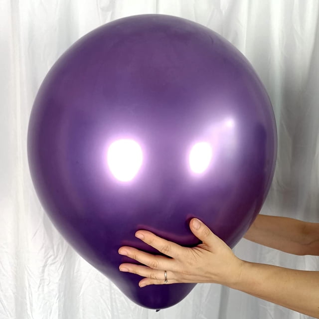 Conjunto de 10 globos morados de metal de cromo de 18 pulgadas KIRIKOU grandes globos redondos de látex grueso de helio para la decoración de la fiesta de graduación de la boda de cumpleaños