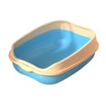 thumbnail image 3 of Caja de arena para gatos, bandeja de arena para mascotas semicerrada extraíble de lado alto, bandeja de arena para gatos duradera para gatos pequeños, , Azul, M Fernando Bandeja de arena para gatos, 3 of 8