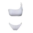 thumbnail image 1 of Traje de Baño Ocean Pacific para Mujer Bikini y Top un Tirante con Argolla, Estampado a Rayas Azul Talla EG 2 Piezas, 1 of 4