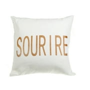 Maison Concepts Squirrel - White Canvas Cushion With Gold Print - Set Of 2 (18 L X 2 W X 2 H)