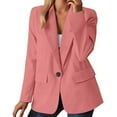 thumbnail image 3 of Gyexs Dress Jackets for Women Open Front Business Work Long Sleeve Lightweight Blazers Casual Button Suit Jacket, Pink, Size XL, 3 of 6