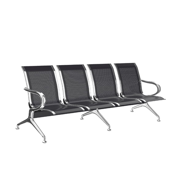 Kinbor Waiting Room Chairs - Whole 4-Seat Connect Reception Chairs Waiting Room Chairs with Arms & Stainless Steel Frame, Waiting Room Bench Lobby Chair for Office Airport Bank Hospital