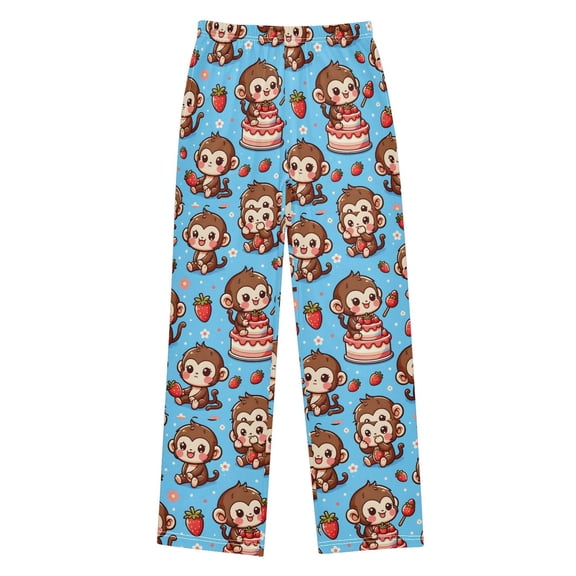 Cute Monkey in Various Poses Christmas Pajama Pants Soft and Lightweight Elastic Waistband Christmas Pajama Pants