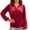 Womens Velvet Top-A86 Red, variant on Mifsaly Velvet Blouses for Women Notched V-Neck Long Sleeve Velour Top Business Comfortable Elegant Shirt Elastic Cuffs Casual T-Shirts Going Out Travel Spring Fall Outfits L