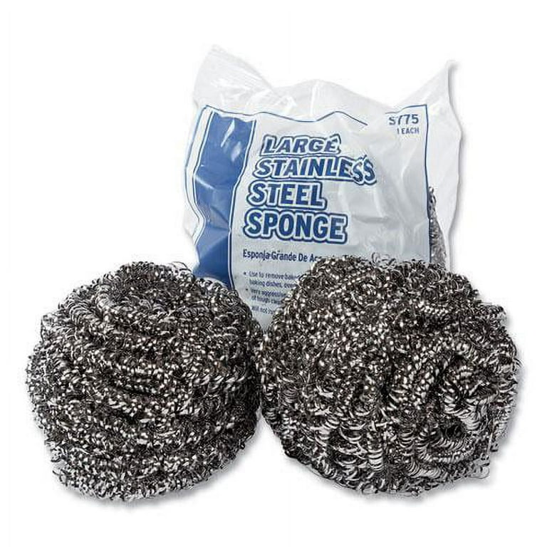 Stainless Steel Sponge, Polybagged, 1.75 oz, Gray, 12/Pack, 6 Packs/Carton Stainless Steel Sponge, Polybagged, 1.75 oz, Gray, 12/Pack, 6 Packs/Carton