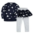 thumbnail image 3 of Tisuna Girls 2-Pieces Outfit Set Toddler Heart Print Crewneck Sweatshirt And 2 In 1 Skirt Pants Set Breathable Soft Girls Valentine'S Clothes Blue Size 2-3 Years, 3 of 3