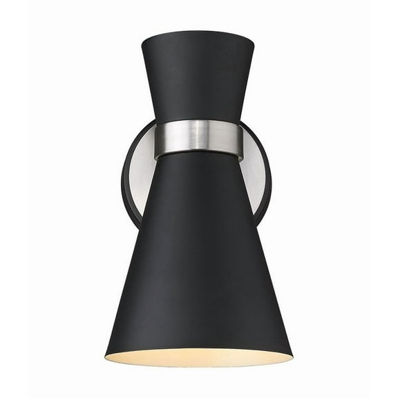 Z-Lite 728-1S-MB-BN Wall Sconces Matte Black and Brushed Nickel Steel Soriano