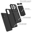 thumbnail image 2 of Heavy Duty Case for Samsung Galaxy A13 5G Rugged PC Armor Credit Card Slot Holder Kickstand Bracket Cover, Military Grade Dual-Layers Shockproof Anti-Scratches Lens Protection Case,Black, 2 of 9