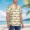 thumbnail image 5 of Balery Dachshund Dog Print Men's Hawaiian Shirts Short Sleeve Beach Shirt Relaxed Fit Vacation Button Down Shirts-X-Large, 5 of 9