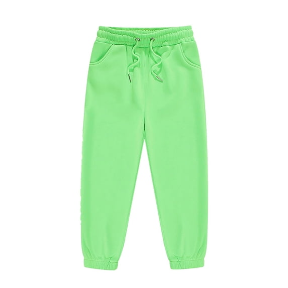 Girls Boys Sweatpants 2026 Trendy Elastic Waist Drawstring Plain Jogging Pants Kids Sweat Pants with Pockets