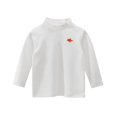 thumbnail image 2 of Gpaecead Kids Boy Girl Casual Loose Solid Color High Neck Base Shirt Long Sleeve Round Neck Top White, 2 of 4