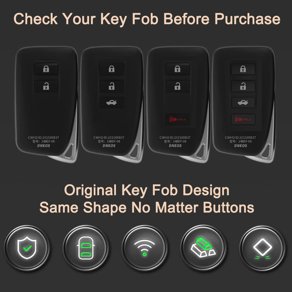 Compatible Key Fob Cover for Alloy Metal Key Fob Cover,Compatible with Lexus ES350 ES300h UX200 LS500 LS500H LC500 LC500h