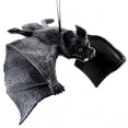 thumbnail image 2 of Halloween Hanging Bats Props, Simulation Plastic Flying Bat Hanging Ornament Party Decor, Halloween Party Favors Vampire Rats for Patio Lawn Garden Tree Porch Spooky House Decoration, A, 2 of 5