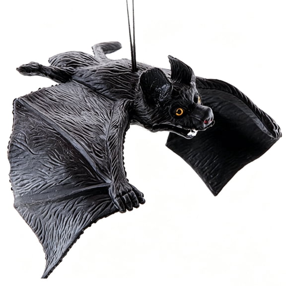 Halloween Hanging Bat Decorations, Halloween Simulation Plastic Bat for Hanging Decorate Outdoor Indoor Yard Home Window Door Wall Halloween Party Decor (A, 6.7 x 3.1 inch)