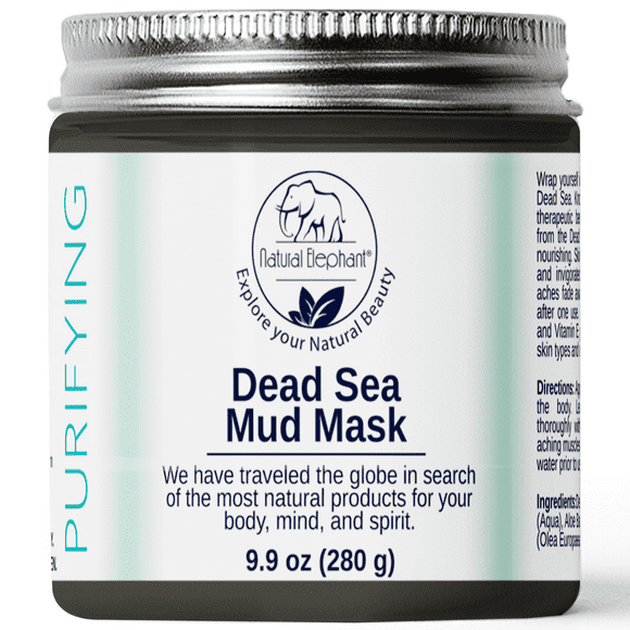 Natural Elephant Dead Sea Mud Mask 9.9oz Jar