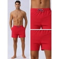 thumbnail image 4 of DARING DIVA Men's Drawstring Waist Side Pockets Mesh Lining Beach Swim Trunks 32 Red, 4 of 5