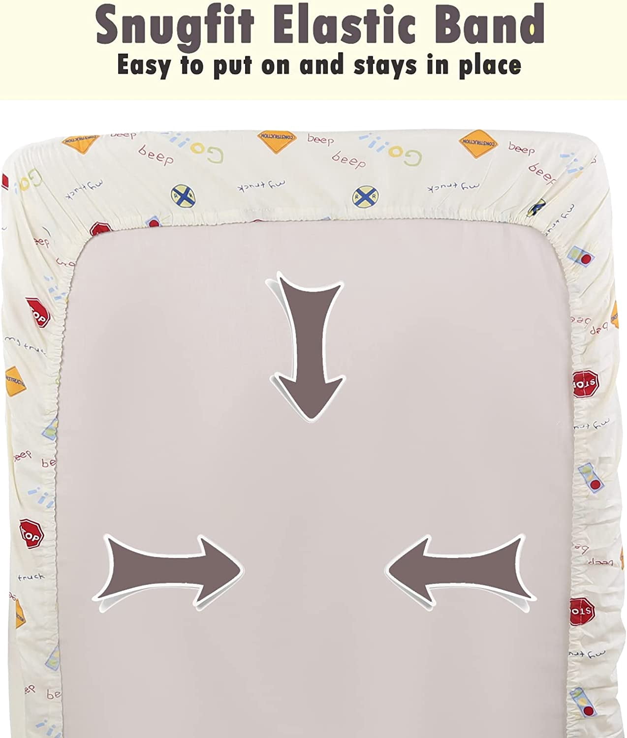 Danica 100% Cotton Fitted Baby Crib Sheet 3 Pack for baby Boys Girls |Standard Crib And Toddler Mattress Sheets | 28x52 Inch (3PK, Transportation)