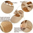 thumbnail image 2 of Baby Girls Mary Jane Flats with Bownot Non Slip Soft Sole PU Leather Newborn Infant Toddler First Walker Cirb Party Christmas Dress Shoes, 2 of 7