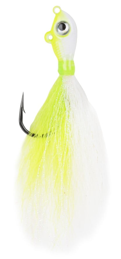 Mustad 2oz White & Chartreuse Big Eye Bucktail Fishing Jig - Walmart 