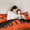 thumbnail image 5 of jejeloiu American Rugby Game Twin Comforter Sets,Orange Black Bedding Set For Boys Reversible 2pcs, 5 of 8