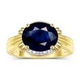 thumbnail image 6 of RYLOS Rings for Women 14K Gold Plated Silver Ring 12X10MM Gemstone &  Diamonds Great Ring for Middle or Pointer Finger September Sapphire Jewelry Size 12, 6 of 7