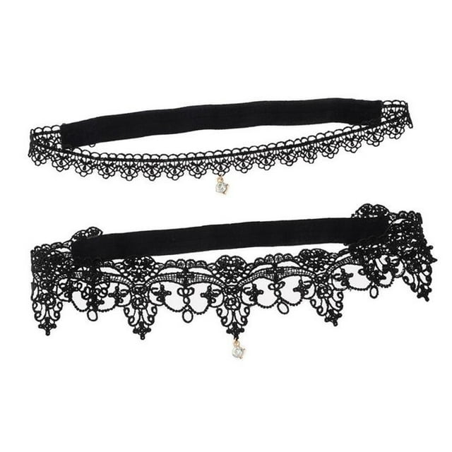 2pcs / atractivas de encaje pierna muslo liguero cinturón S negro Hugo liga nupcial de la boda