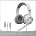 thumbnail image 4 of Wired USB Gaming Headset with RGB Lighting on Earcups, Adjustable Noise Canceling Microphone, for PC Gaming Music Online Classes, Multiple Colors, 4 of 5