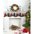 thumbnail image 4 of Red Black Grey Christmas Fireplace Mantel Scarf Table Runner, Winter Snowflake Tree Retro Beige Winter Garland Mantel Top Tablerunners Dresser Scarves Cover for Windows Party Living Room 60''x17'', 4 of 6