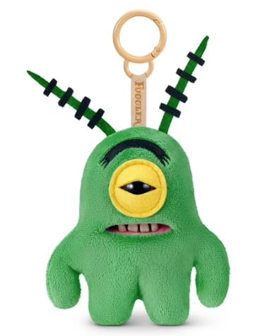 Fuggler SpongeBob 5-Inch Plush Keyring Set of 5 (Spongebob, Patrick, Squidward, Gary, Plankton) by ZURU - Funny Ugly Monster Stuffed Animal with Human-Like Teeth, Collectible Bag Charm