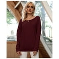 thumbnail image 1 of Pull-over à Manches Longues pour Femmes en Maille Bouffant Solide, 1 of 6