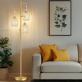 thumbnail image 2 of ZEN Dimmable Boho Floor Lamp - 3 Light Farmhouse Rattan Floor Lamp for Living Room, Industrial Tree Floor Lamps with 3 X 6W LED Bulbs, Rustic Standing Tall Lamp for Bedroom, 68", White, 2 of 14