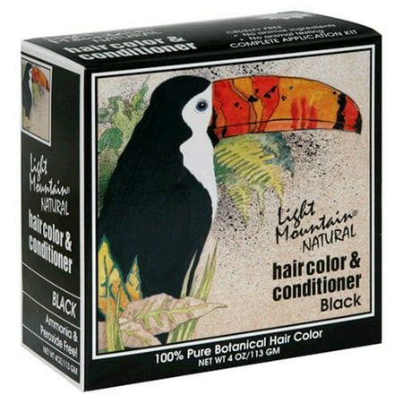 Light Mountain Natural Henna Hair Color and Conditioner Black 4.0 oz.(pack of