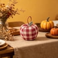 thumbnail image 6 of 3 Pcs Artificial Fabric Apple Decor, Vintage Plaid Cloth Fruit Ornament, Soft Fall Fake Apple Decoration for Farmhouse Bedroom Living Room Home Decor(Red), 6 of 6