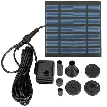 Freestanding Water - Solar Fountain Free Standing Floating Submersible Solar Water Pump Set with 4 Sprinkler Heads for Swimming Pool Garden