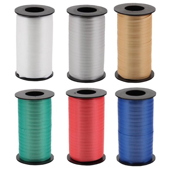 Berwick Splendorette Crimped Curling Ribbon 6-Color Multipack - White, Silver, Gold, Hot Red, Emerald, Royal Blue