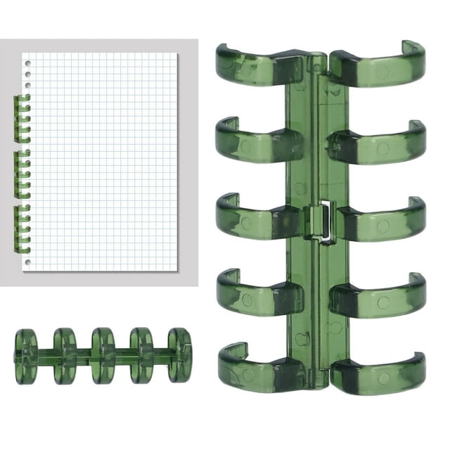 20Pcs Binding Rings Segmented Design Holds 60 Sheets 11mm Binding Thickness Office Supplies for Loose Leaf Customizable Books Transparent Material
