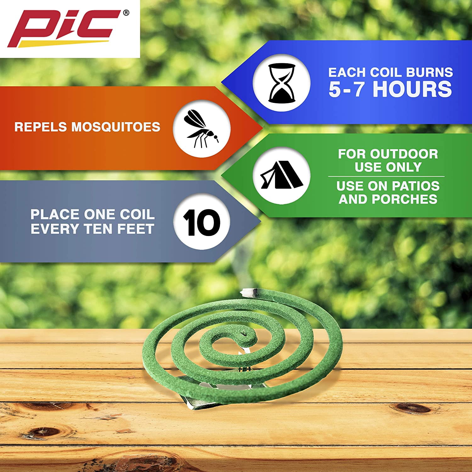 PIC Mosquito Repelling Coils, 10 Count Box, 2 Pack - 20 Repellant Coils Total