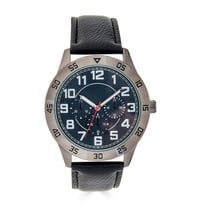 George Band Watch George Men's Watch: Gunmetal Tone Case, Black Easy Read Dial, Black ...