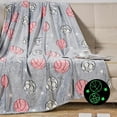 thumbnail image 2 of Plazatex All Star Soft & Cozy Glow in the Dark Throw Blanket Ideal for Bedroom & Living Room Decor 50"x60" Grey, 2 of 4