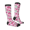thumbnail image 3 of Picia Women Crew Soft Moisture-wicking Socks Flamingo Pattern Design Cotton Socks, One Size fit All, 3 of 9