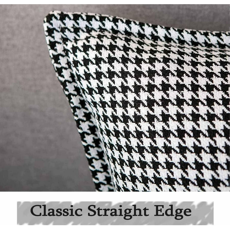 Set Of 2 Black Houndstooth Pillow Covers Set Of 2 Black Houndstooth Pillow Covers