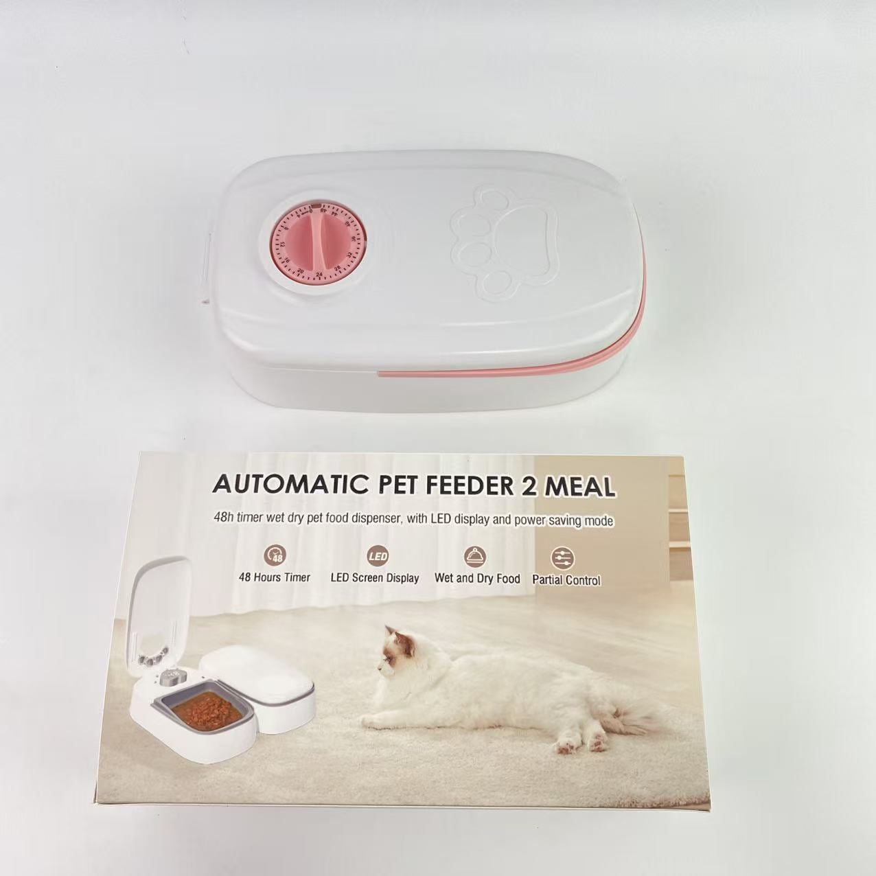 PETMORIX Automatic pet feeding bowls, 48H Timer Wet Dry Cat Food Dispenser, for Cat and Dog Automatic Feeder