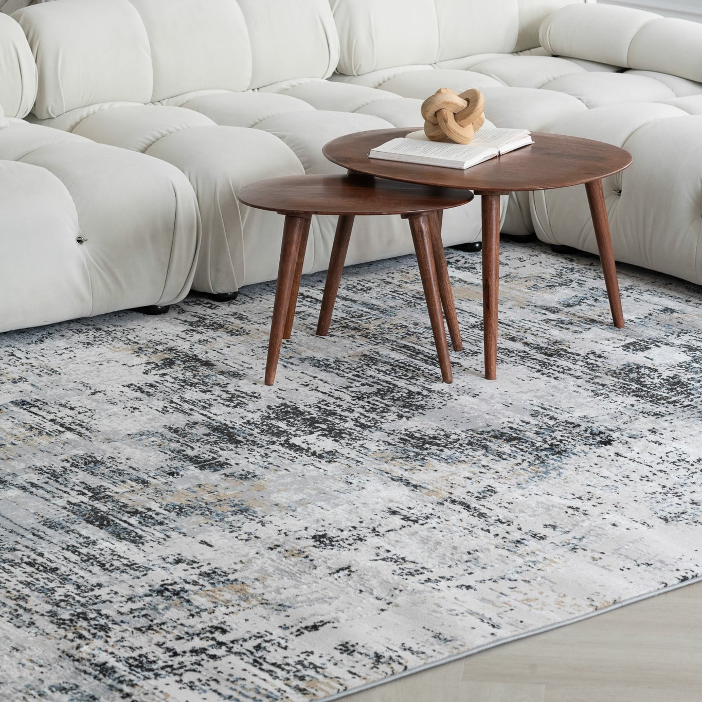 Rug Branch Atlas Classic Indoor Area Rug, White Beige, Modern - Living Room, Bedroom, Dining Room, and Kitchen
