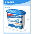 thumbnail image 2 of Vacplus Moisture Absorber Buckets – Large Capacity Dehumidifier and Humidity Absorber for Closet, Basement, Bathroom, RV, and Storage Areas, Unscented, 2 lbs, 4 Pack, 2 of 9