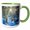 Green/White, variant on 3drose, Winter Forest and Stream in Snow, 11oz Two-tone Green Mug