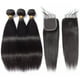 thumbnail image 2 of Mechones de pelo liso brasileño con cierre de encaje HD, extensiones de cabello 5x5 4x4 para mujeres, mechones rectos de cabello humano con cierre, 2 of 5
